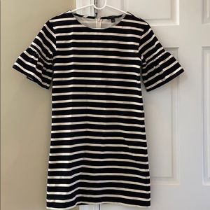 Almost New J Crew Bell Sleeved Striped Shift Dress